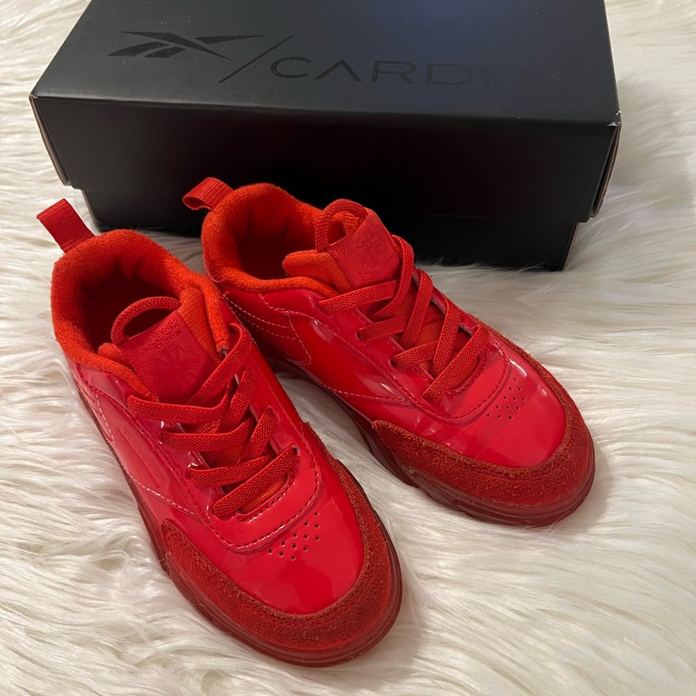 Reebok X Cardi B Club C Toddler Sneaker Size 10 Double Red